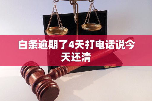 白条逾期了4天打电话说今天还清
