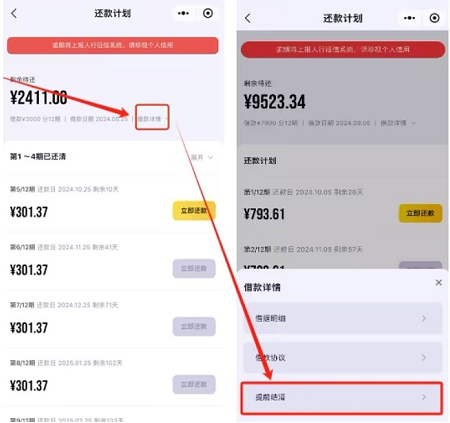 洋钱罐怎么提前结清